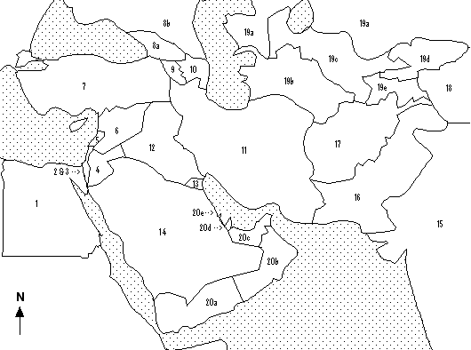 Outline Map of the Middle East